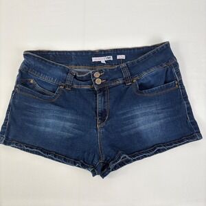 YMI WannaBettaButt Mid Rise Dark Wash Denim Shorts Womens 13 Junior Blue Y2K